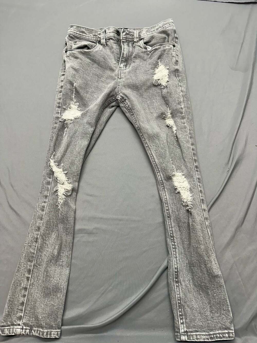 Empyre Verge Charcoal Acid Wash Distressed Skinny Jeans Size 28